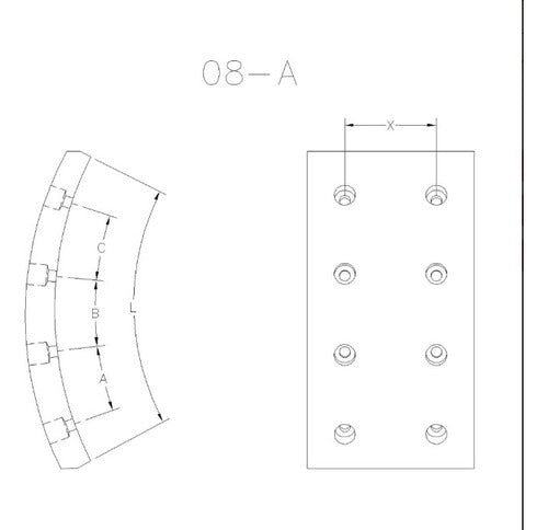 Lona Freio Vw 8150 8160 9150 - L562 + 70 Rebites