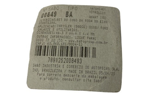 Retentor Do Cubo De Roda Dianteiro F1000 0849ba