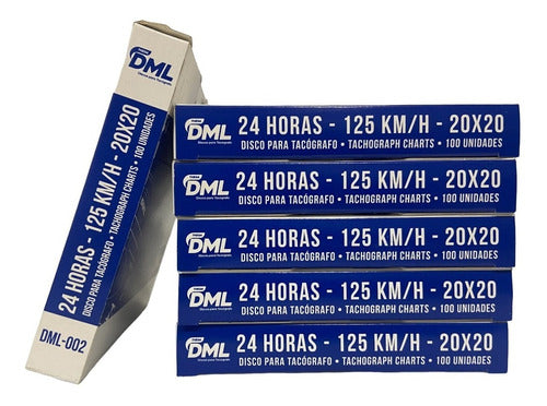 Disco Tacografo 125km/h Diario Dml-002 - Kit 6 Caixas