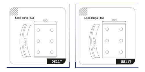Jogo Lona Freio Dian./tras. Vw7.100 8.140 Mb710 - L219