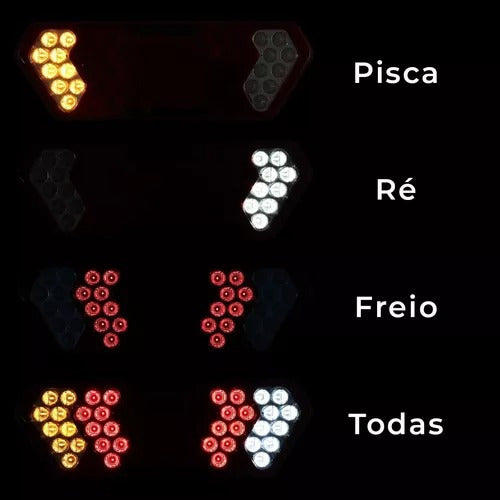 Lanterna Traseira Guerra Led Caminhão Carreta 24v