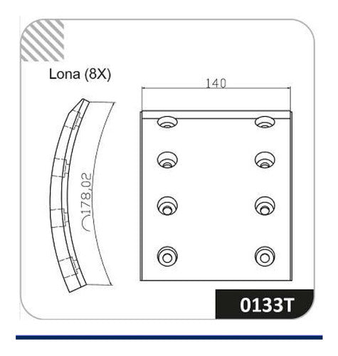 Lona De Freio Traseira Mb 1214c 1215c 1318 1418 - L651